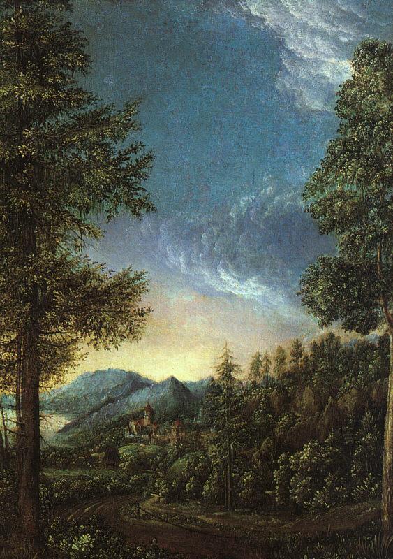 Albrecht Altdorfer View of the Danube Valley near Regensburg Sweden oil painting art